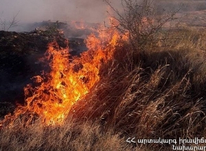 Հրդեհ Սպիտակ-Վանաձոր ճանապարհին․ այրվել է մոտ 10 հա խոտածածկույթ