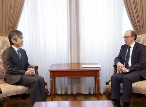 Արա Այվազյանն ընդունել է Հայաստանում Ճապոնիայի դեսպանին