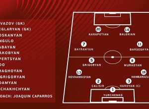 Խոակին Կապառոսը հրապարակեց Հայաստանի հավաքականի մեկնարկային կազմը