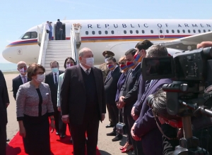 President Armen Sarkissian arrives in Georgia on an official visit
