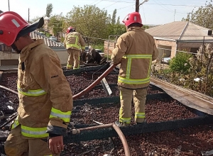 Գետաշեն գյուղում այրվել է տան տանիք