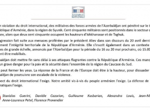 Ֆրանսիայի ԱԺ պատգամավորները կոչ են անում՝ թույլ չտալ Ադրբեջանին ապակայունացնել իրավիճակը տարածաշրջանում