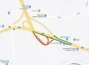 Движение по направлению проспекта Исакова и улицы Бабаджаняна трассы Ереван-Эчмиадзин будет закрыто