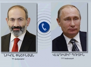 Никол Пашинян провёл телефонный разговор с Владимиром Путиным