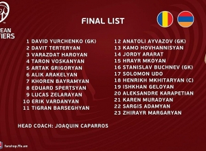 Խոակին Կապառոսը հրապարակեց Ռումինիայի հետ խաղի վերջնական հայտացուցակը