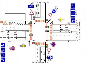 Երթևեկության կազմակերպման փոփոխություն Երևանի Ռուբինյանց−Պարույր Սևակի փողոցների խաչմերուկում