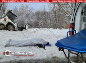 Կոտայքում Mitsubishi-ն բախվել է ձնակույտին, այնուհետև ծառին, կա զոհ. shamshyan.com