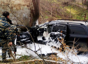 Հրդեհ ավտովթարի հետևանքով