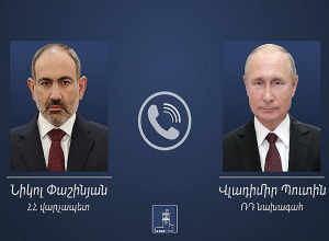 Премьер-министр Пашинян провёл телефонный разговор с Владимиром Путиным