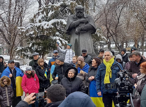 Տարաս Շեւչենկոյի արձանի մոտ տեղի է ունեցել Ուկրաինայի ժողովրդի հետ համերաշխության ակցիա