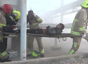 Взрыв, утечка нефти и пожар: учения на битумном заводе