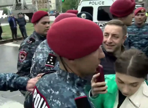 Депутат Анна Мкртчян толкает полицейских и спорит с ними