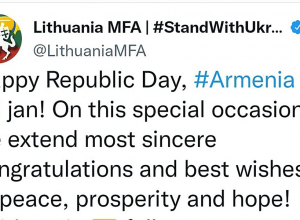 Շնորհավոր Հանրապետության տոնդ, Հայաստան ջան. Լիտվայի ԱԳՆ