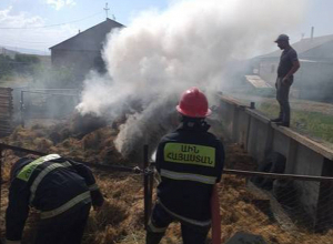 Սևքար գյուղում այրվել է անասնագոմ և 3 տոննա անասնակեր