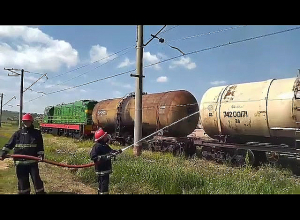 Հրդեհ գնացքի վագոններից մեկի փականի մոտ Անուշավան գյուղի սկզբնամասում