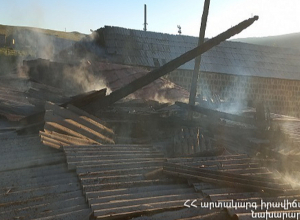 Սևաբերդ գյուղում այրվել է անասնագոմ