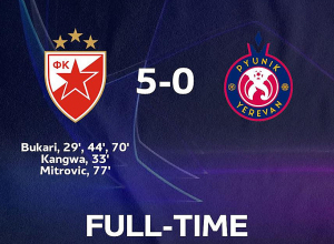 «Փյունիկը» խոշոր հաշվով պարտվեց «Ցրվենա Զվեզդային»