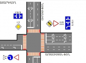 Երթևեկության կազմակերպման փոփոխություն կկատարվի Արտաշիսյան-Շիրակ փողոցների խաչմերուկում