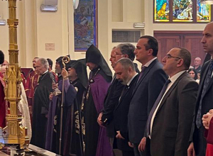 Արցախի ԱԳ նախարարը մասնակցել է Բըրբանքի Սուրբ Ղևոնդ Մայր  տաճարում մատուցված պատարագին