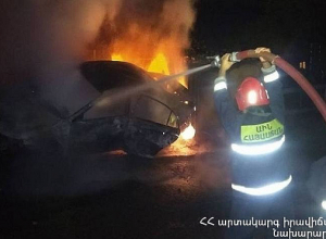 Իջևանում ավտոմեքենան բախվել է գազատար խողովակին և բռնկվել