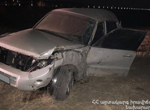 Երևան-Գյումրի ճանապարհի երթևեկելի հատվածից դուրս եկած ավտոմեքենայի ՌԴ քաղաքացի վարորդը հոսպիտալացվել է