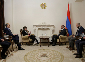 Армен Григорян обсудил ход переговорного процесса с экс-президентом Швейцарии Мишлин Кальми-Ре