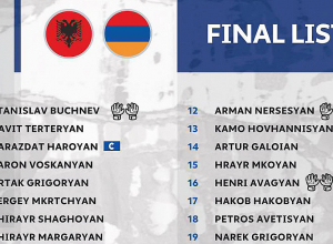 Արթուր Գալոյանը հայտավորված է Ալբանիայի հետ խաղին