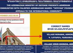Ադրբեջանի ՊՆ-ն Հայաստանի համայնքները ներկայացնում է ադրբեջանական կեղծ անվանումներով. «Թաթոյան» հիմնադրամ