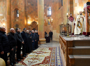 Արցախի նախագահը ներկա է գտնվել Սուրբ Ծննդյան պատարագին