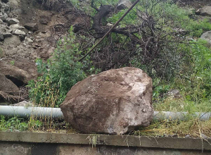 Քարաթափում Ալավերդի քաղաքի Սանահին կայարանի սկզբնամասում