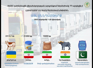 Данные о птичьем мясе и других пищевых продуктах, запрещённых к ввозу в РА в 1 полугодии 2023 г.