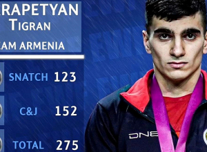 Տիգրան Կարապետյանը՝ ծանրամարտի Եվրոպայի Մ20-ի փոխչեմպիոն