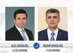 Ален Симонян поздравил новоизбранного председателя НС НК Давида Ишханяна