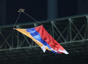 Հայաստան-Խորվաթիա խաղի ժամանակ ծածանվել է  Արցախի դրոշը. այն մարզադաշտ է մտցվել դրոնի միջոցով