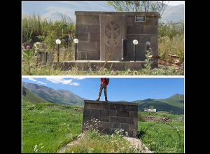 Ադրբեջանցիներն Արցախում ավերել են զոհված զինծառայողներին նվիրված հուշահամալիրը, անհետացրել է 13-րդ դ. արձանագիր խաչքարը