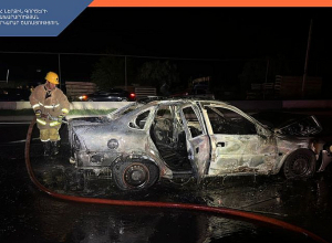 Երևան-Երասխ ավտոճանապարհին այրվել է ավտոմեքենա