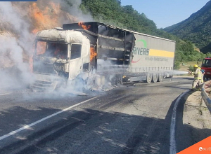 Հրդեհ բեռնատարում