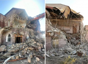 Ադրբեջանցիները քանդում են Ստեփանակերտում գտնվող Արցախի ԱԳՆ շենքը