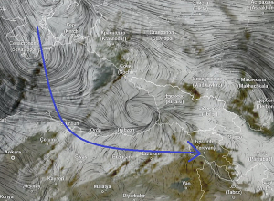 Սև ծովից Հայաստանին մոտեցող ակտիվ ցիկլոնը