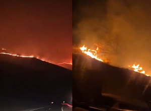 Ճամբարակ-Թթուջուր հատվածում այրվում է խոտածածկ տարածք