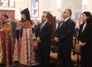 Նարեկ Մկրտչյանը ԱՄՆ-ում Սրբոց Ղևոնդյանց առաջնորդանիստ մայր տաճարում մասնակցել է պատարագի