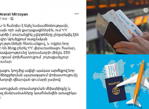 Չեղարկված չվերթների փոխհատուցման կարգը դեռ մշակման փուլում է. ԱԳՆ