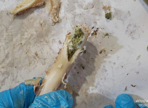 Եփված մսի ոսկորների միջից թմրամիջոցի նմանվող զանգվածներ են հայտնաբերվել