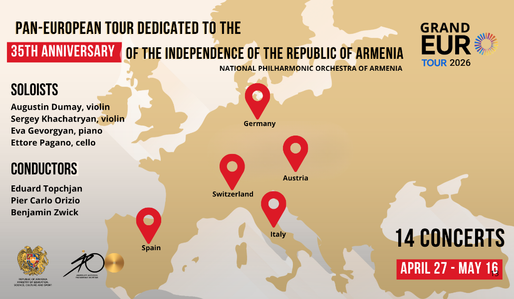 Armenian National Philharmonic Orchestra  To Perform 14 Concerts Across Five Major European Cultural Centers