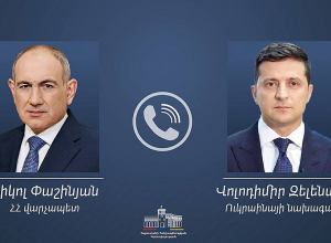 Տեղի է ունեցել Նիկոլ Փաշինյանի և Վոլոդիմիր Զելենսկիի հեռախոսազրույցը